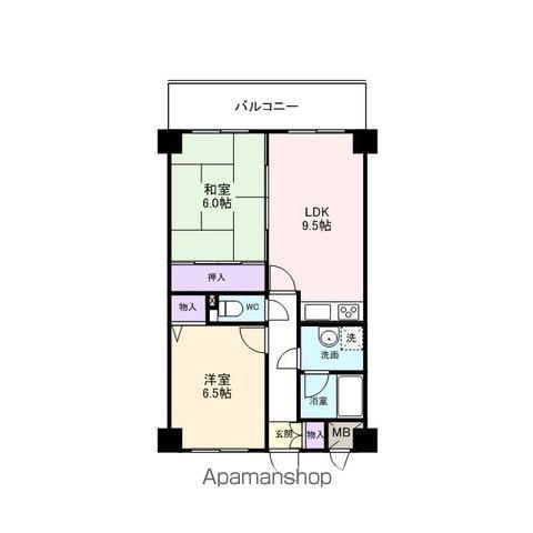 サンセットビュー阪南(2LDK/3階)の間取り写真