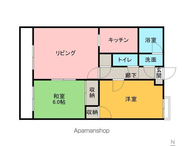 ひまわり21(2LDK/9階)の間取り写真