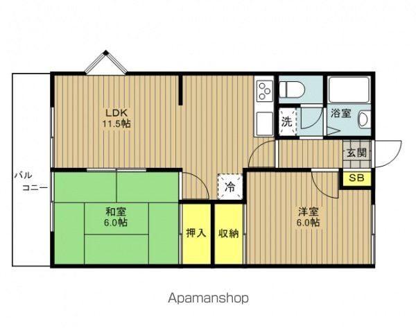 グランハイム大塚A棟(2LDK/2階)の間取り写真