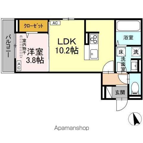 D-RESIDENCE曙町一丁目(1LDK/1階)の間取り写真