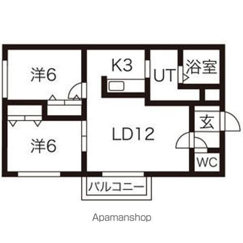 サウス ナナ(2LDK/2階)の間取り写真
