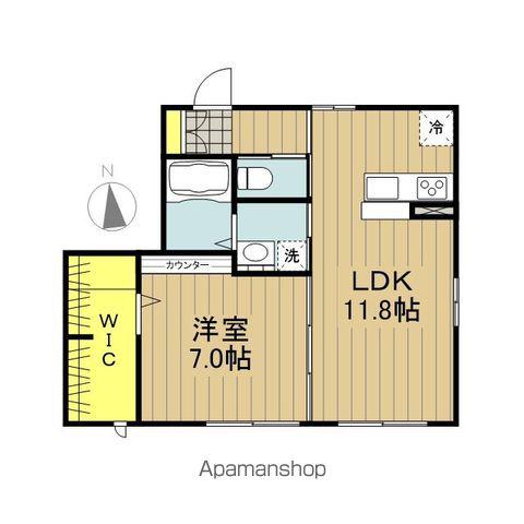 メゾンソレール B棟(1LDK/1階)の間取り写真