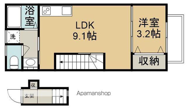 サンフォルテ三木西(1LDK/2階)の間取り写真