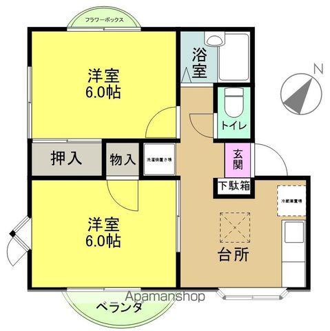 ジュネメゾン(2K/2階)の間取り写真