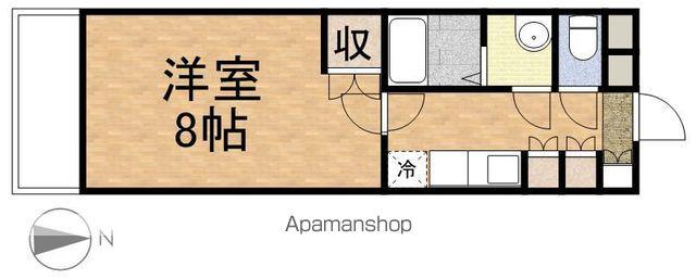 パルクサイド(1K/3階)の間取り写真