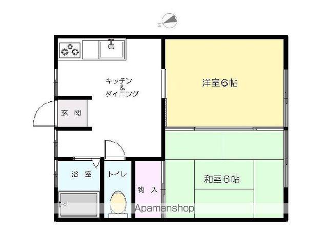 ドミール北條(2DK/2階)の間取り写真