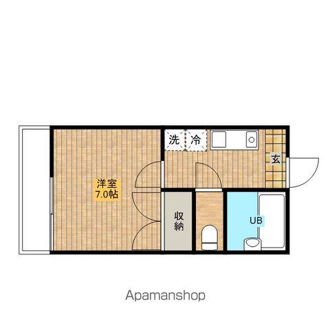 天野ハイツB(1K/2階)の間取り写真