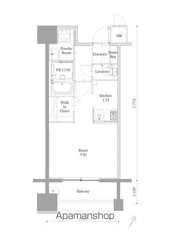 エンクレスト呉服町(1K/6階)の間取り写真