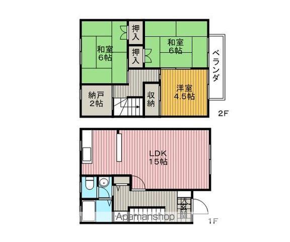大阪モノレール本線 少路駅(大阪モノレール) 徒歩23分 2階建 築36年(3SLDK)の間取り写真