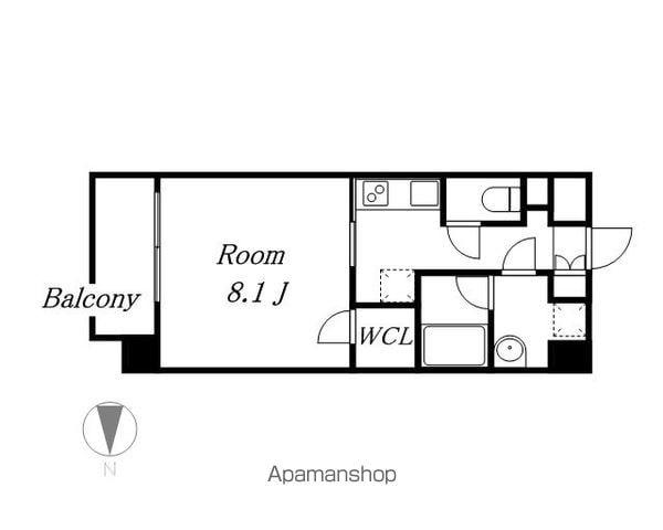 プレミアム浅間町(1K/2階)の間取り写真