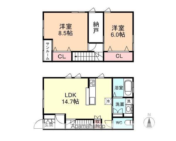 カーサ クレマチス(2SLDK)の間取り写真