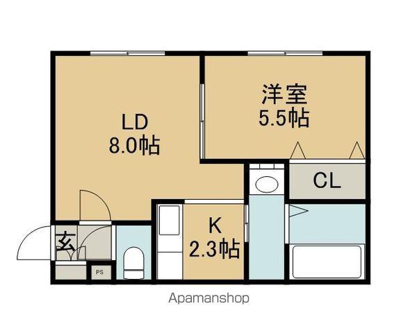 フォレスタ広葉町N(1LDK/1階)の間取り写真