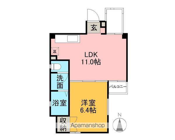 STATION VIEW 加納(1LDK/1階)の間取り写真