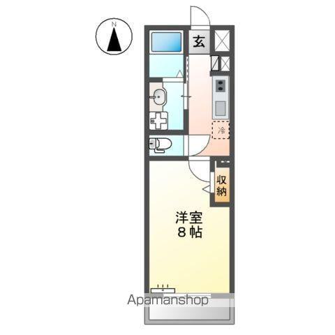 エバーレジデンス(1K/2階)の間取り写真