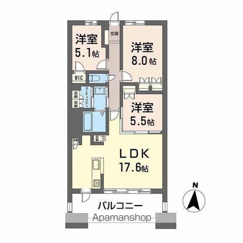 NUDGEONE.照葉(3LDK/3階)の間取り写真
