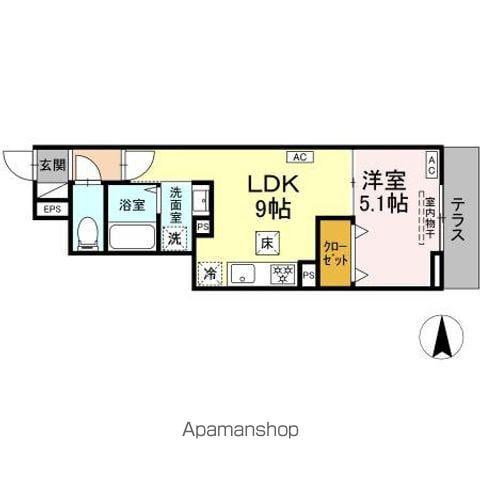 セレスティア上鷺宮(1LDK/1階)の間取り写真