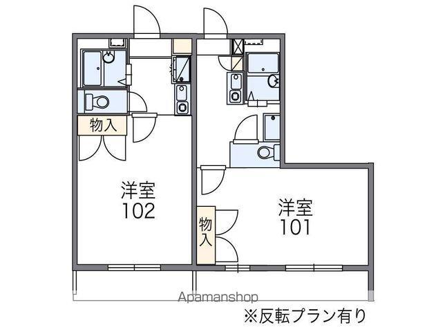 レオパレス中川245(1K/2階)の間取り写真