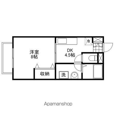 S・T・VILLA TSUSHIMA B(1K/1階)の間取り写真