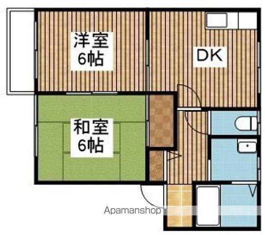 パークハイム砂岡(2DK/1階)の間取り写真