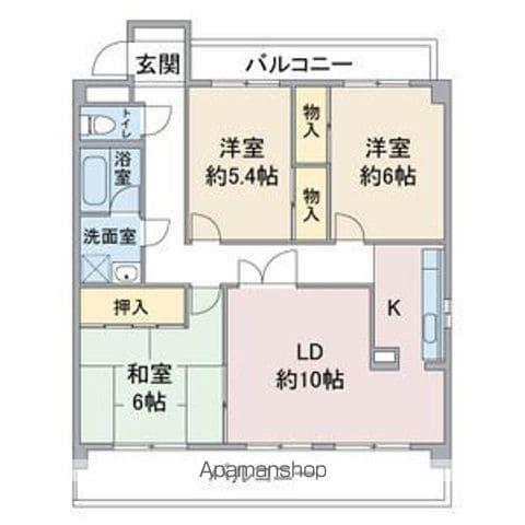 ソレイユ社ヶ丘(3LDK/1階)の間取り写真