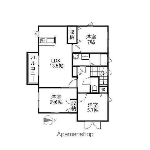 シャーメゾン青葉A棟(3LDK/2階)の間取り写真