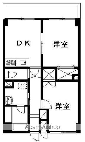 KATOーⅡ(2DK/3階)の間取り写真