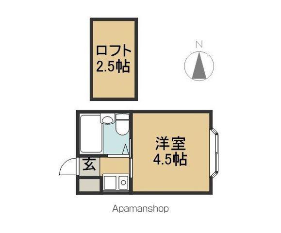 ベルシティ中江(1K/2階)の間取り写真
