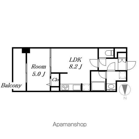 ロータス・ガーデン城南(1LDK/6階)の間取り写真