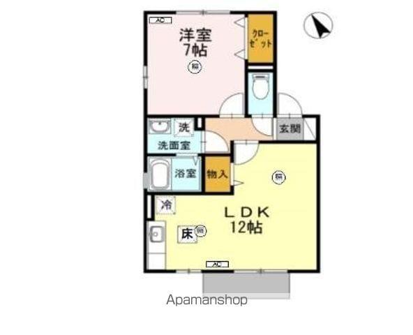 エンゼルロード C(1LDK/1階)の間取り写真