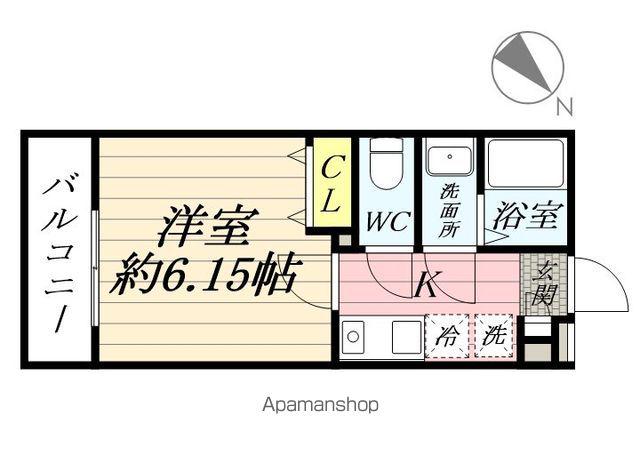 ブランミュール横浜鶴見3(1K/2階)の間取り写真