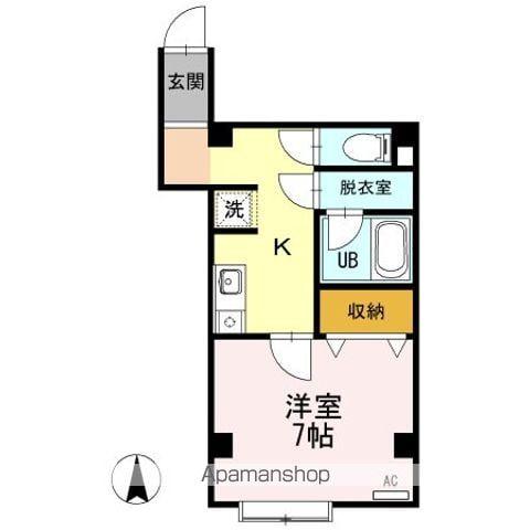 ウエルネス万代(1K/1階)の間取り写真