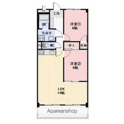 LA RIVIERE(2LDK/3階)の間取り写真