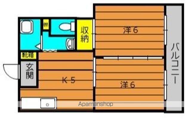 永秀ハイツⅢ(2K/4階)の間取り写真