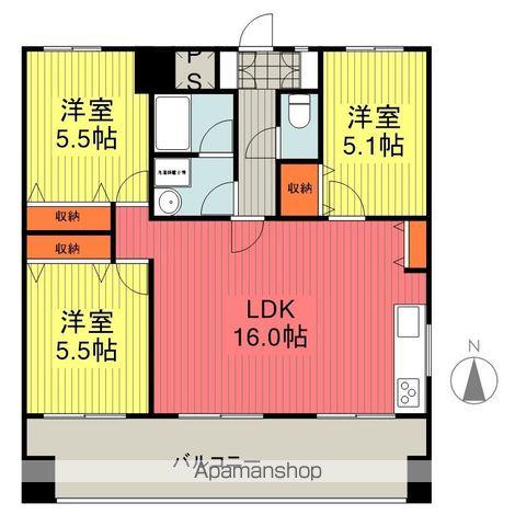 FYミカワ(3LDK/6階)の間取り写真