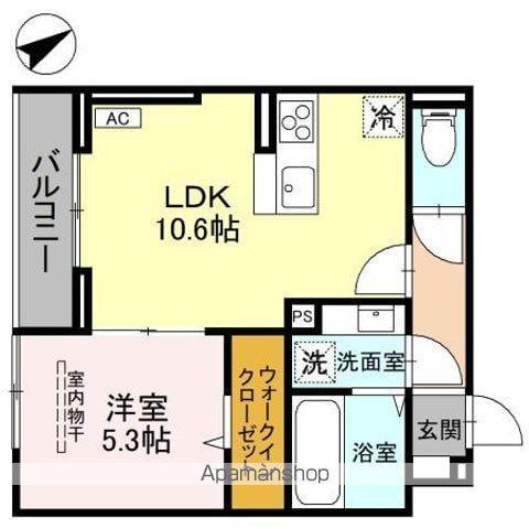 Dアヴァンス東柳田町(1LDK/3階)の間取り写真