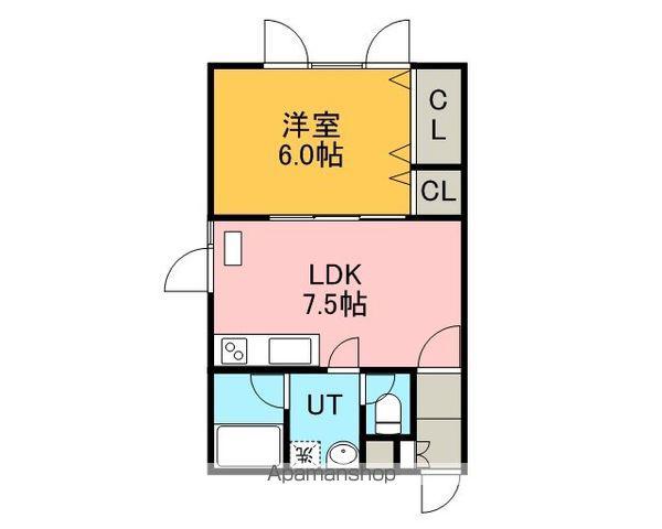 アーバン弥生(1DK/2階)の間取り写真