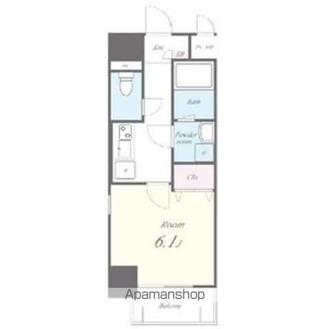 スカイホース(1K/2階)の間取り写真