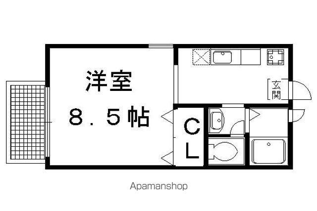 サンビレッジ大北山AB棟(1K/1階)の間取り写真