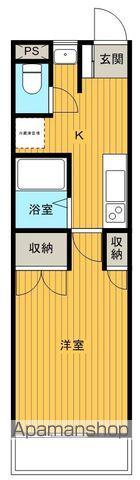 パセオⅢ(1K/2階)の間取り写真