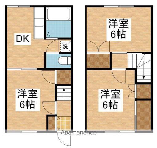 ホワイトハウスⅦ(3DK/1階)の間取り写真