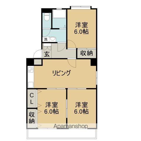 第2コーポ天道(3LDK/2階)の間取り写真