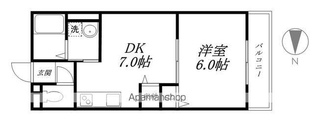 ハイツ神宮(1DK/2階)の間取り写真