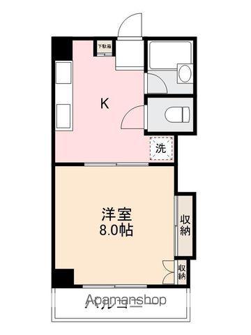 エーブル志度(1DK/2階)の間取り写真