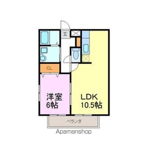 ミラコスタⅠ(1LDK/1階)の間取り写真