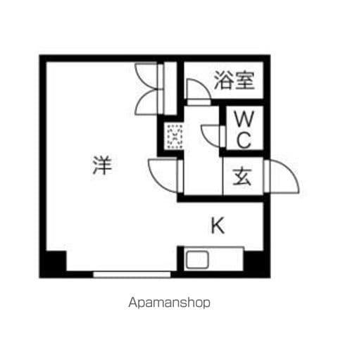 藤井ビル北17条3(1K/4階)の間取り写真