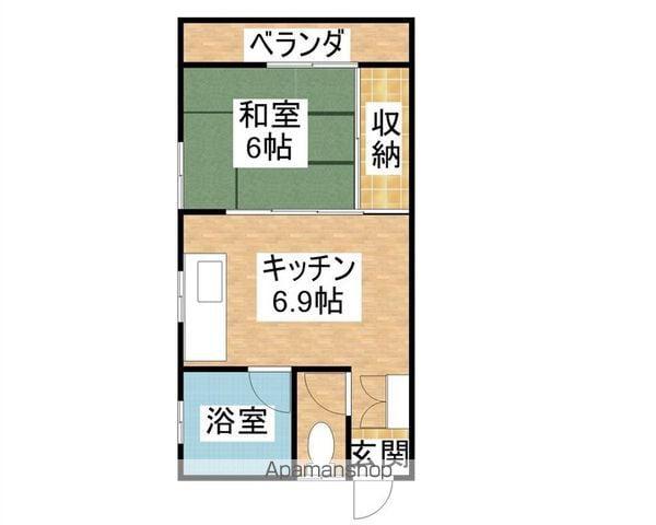 安里アパート(1DK/2階)の間取り写真