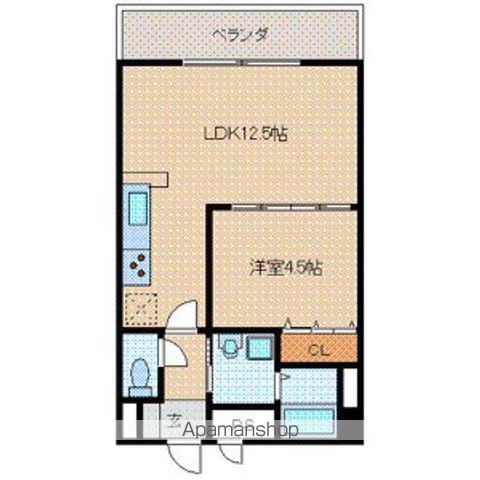 E.POPULARⅡ(1LDK/3階)の間取り写真