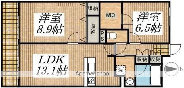 ラフィネS国分寺(2LDK/2階)の間取り写真