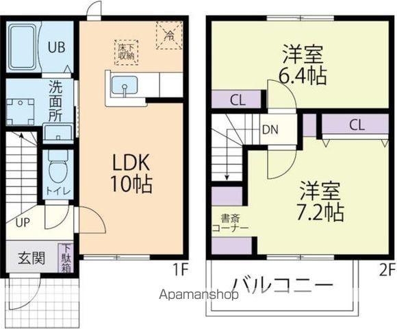 CHERRY BLOSSOM B(2LDK/2階)の間取り写真