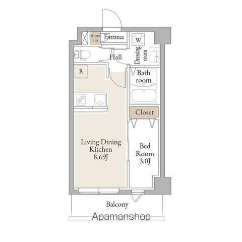 アルファコートお花茶屋2(1LDK/3階)の間取り写真